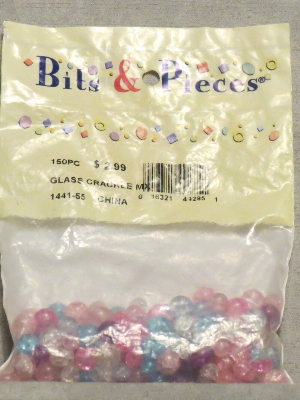 Bits & Pieces Glass Crackle Beads/150 piece * See description
